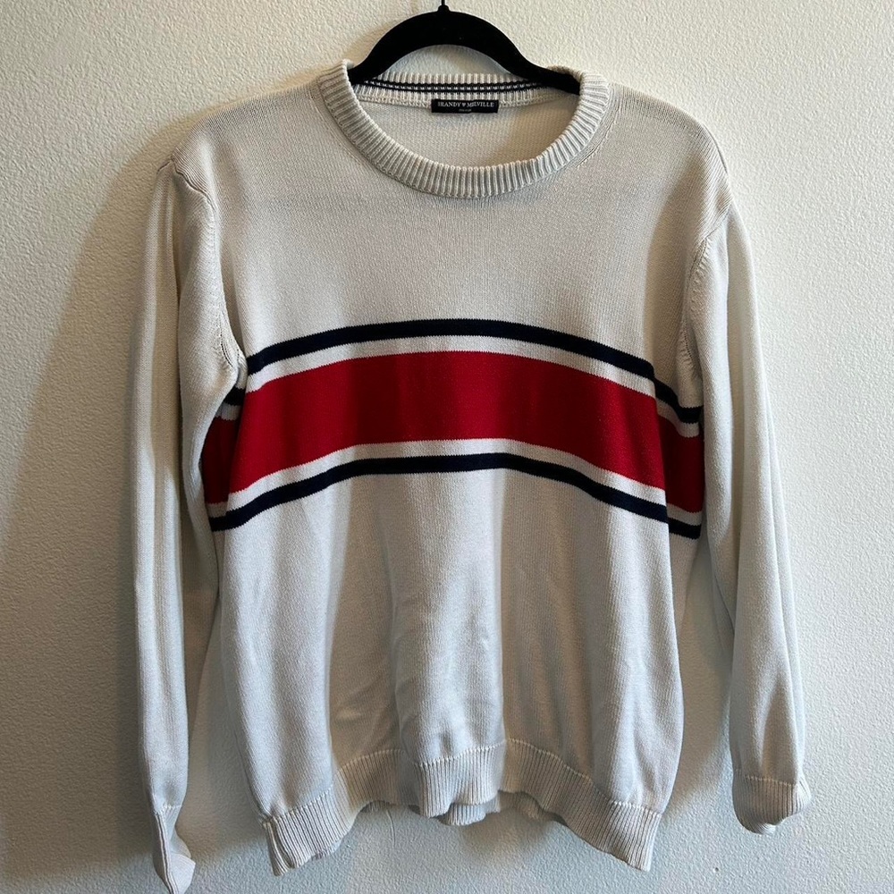 Brandy Melville, red/white/navy(or black) long sleeve sweater